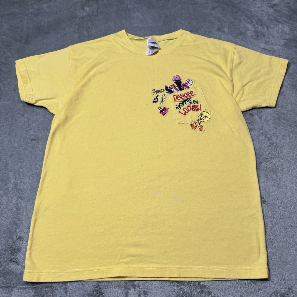 VTG 2000 Looney Tunes Pocket Shirt Embroidered Womens Size XL